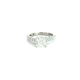 14k White Gold 1.78ct G VS2 Rectangular Cut Corner Diamond /.32ct G VS2 Round Diamond Ring Certified by GIA #2151345978